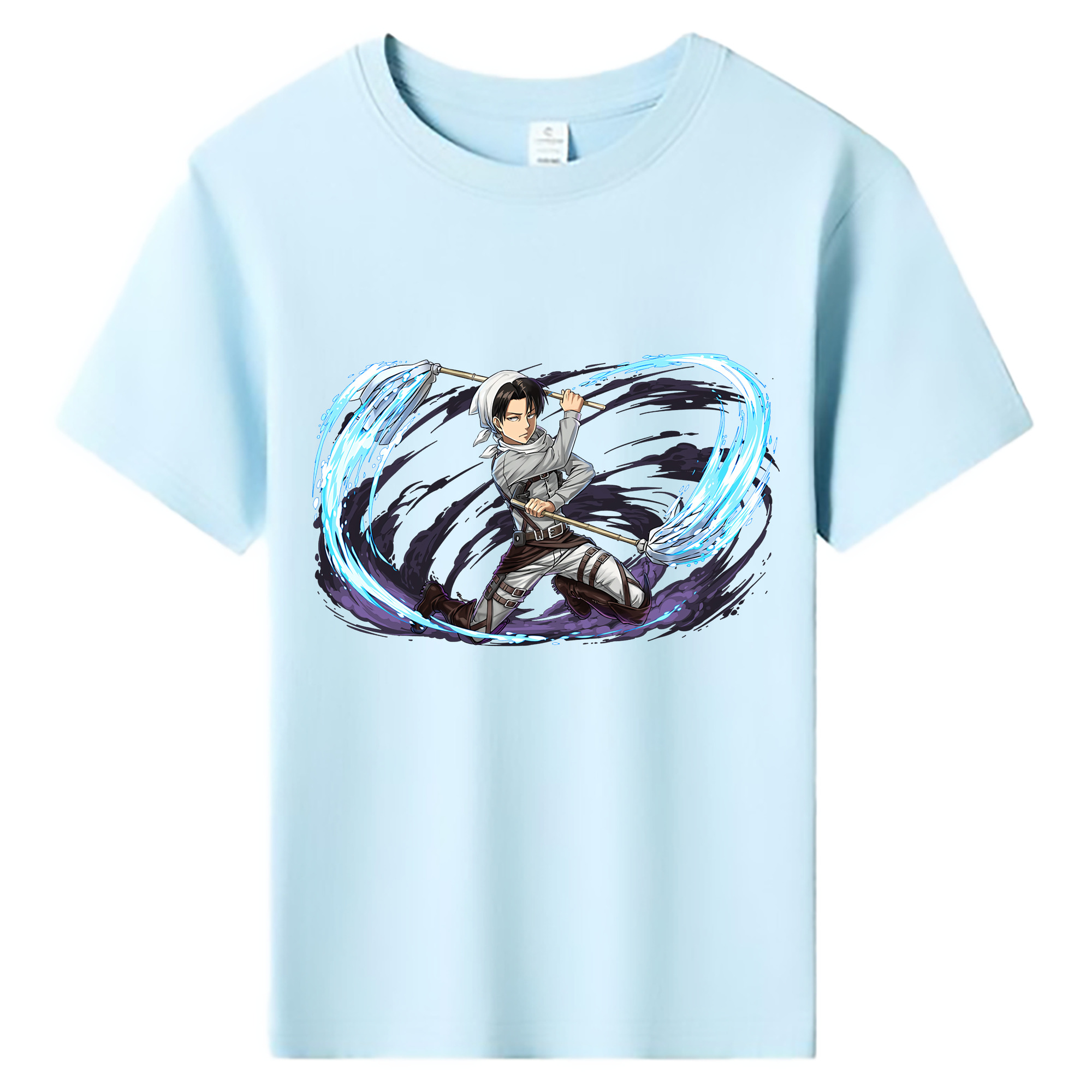 （画像用） 進撃の巨人 リヴァイ·アッカーマン Attack on Titan Levi Ackerman 綿100％キッズTシャツ（フロントプリント）